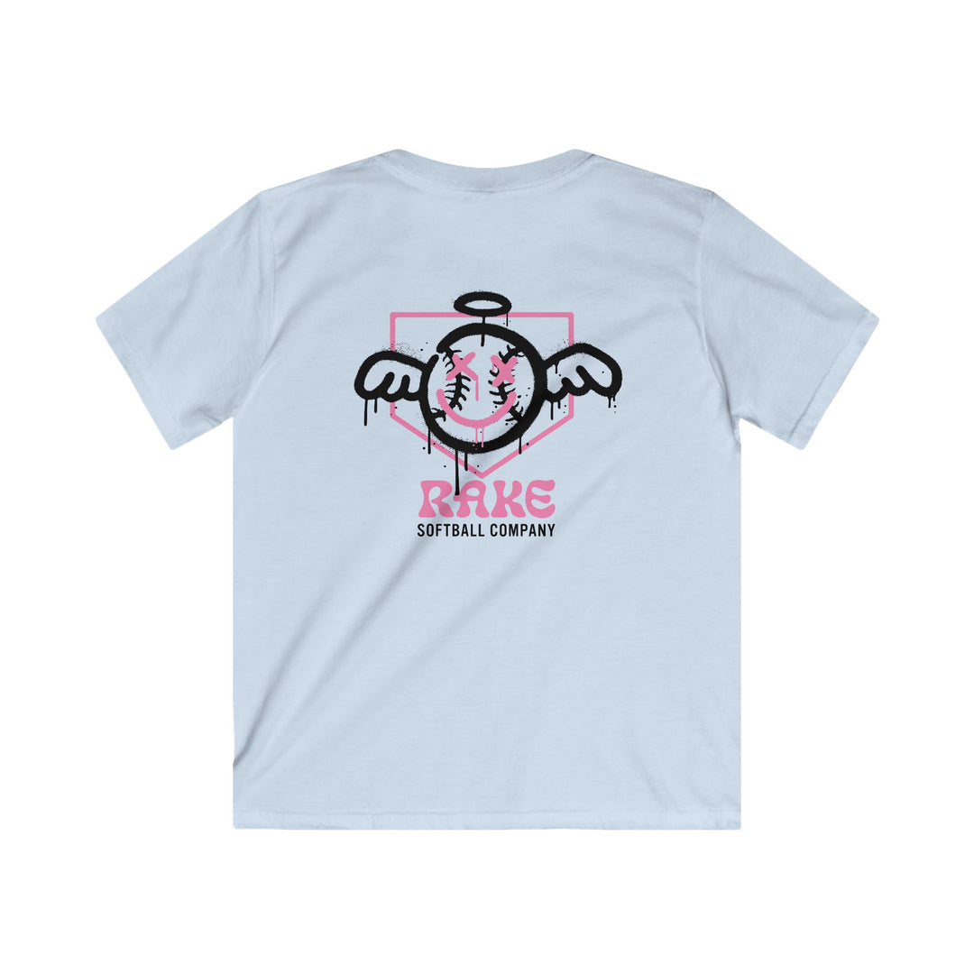 Kids She Angel Drip Softball Tee - Rake Baseball Company - RAKE BASEBALL | BASEBALL T-SHIRT | BASEBALL CLOTHING | GOOD VIBES ONLY