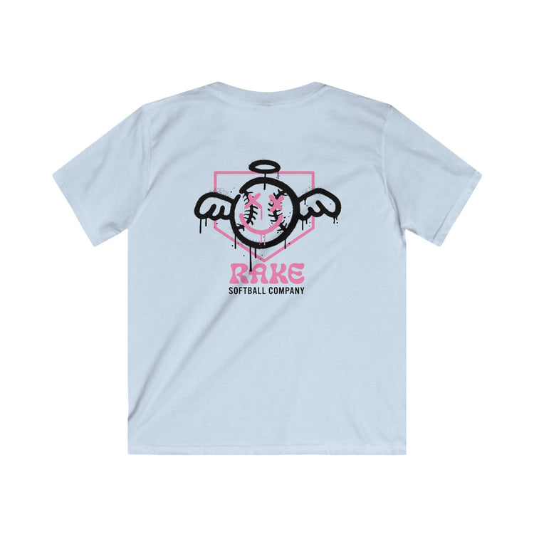 Kids She Angel Drip Softball Tee - Rake Baseball Company - RAKE BASEBALL | BASEBALL T-SHIRT | BASEBALL CLOTHING | GOOD VIBES ONLY