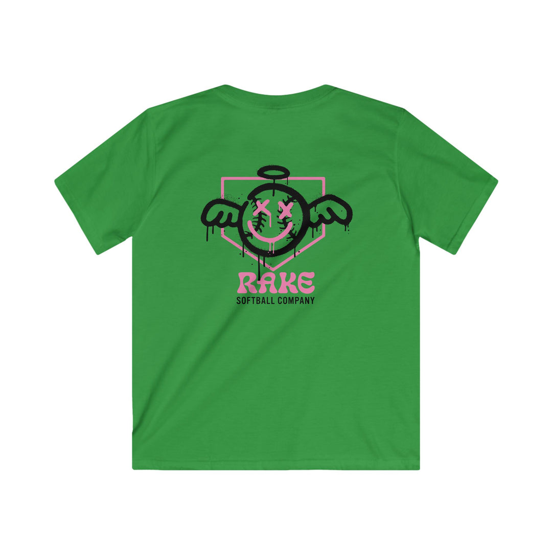 Kids She Angel Drip Softball Tee - Rake Baseball Company - RAKE BASEBALL | BASEBALL T-SHIRT | BASEBALL CLOTHING | GOOD VIBES ONLY