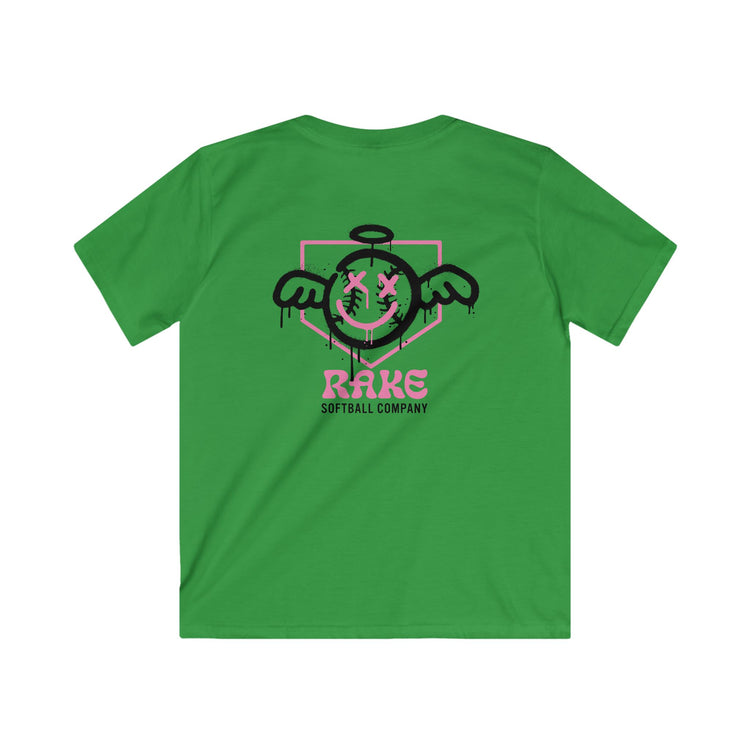 Kids She Angel Drip Softball Tee - Rake Baseball Company - RAKE BASEBALL | BASEBALL T-SHIRT | BASEBALL CLOTHING | GOOD VIBES ONLY