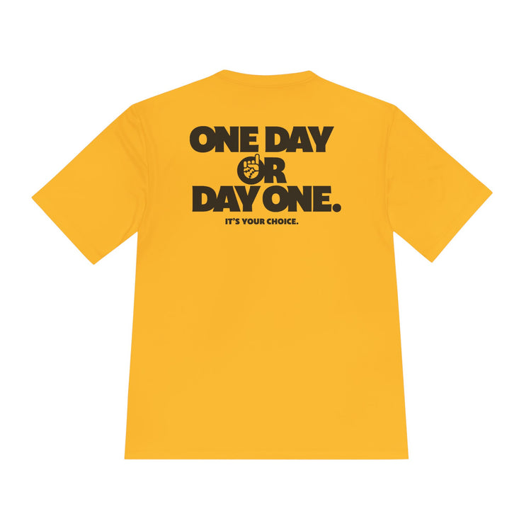 One Day or Day One Dry Fit Tee - Rake Baseball Company - RAKE BASEBALL | BASEBALL T-SHIRT | BASEBALL CLOTHING | GOOD VIBES ONLY