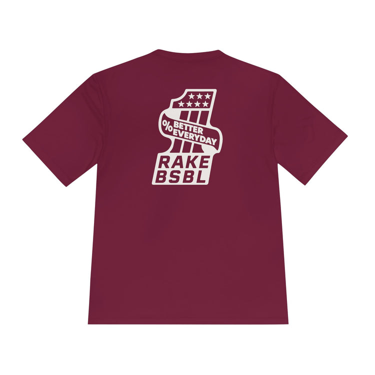 One Percent Better Dry Fit Tee - Rake Baseball Company - RAKE BASEBALL | BASEBALL T-SHIRT | BASEBALL CLOTHING | GOOD VIBES ONLY