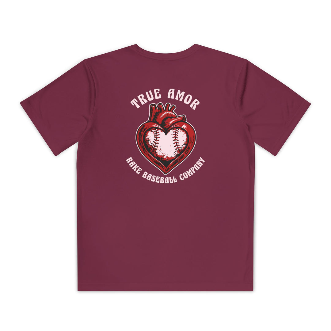 Kids True Amor Baseball Dry Fit Tee - Rake Baseball Company - RAKE BASEBALL | BASEBALL T-SHIRT | BASEBALL CLOTHING | GOOD VIBES ONLY
