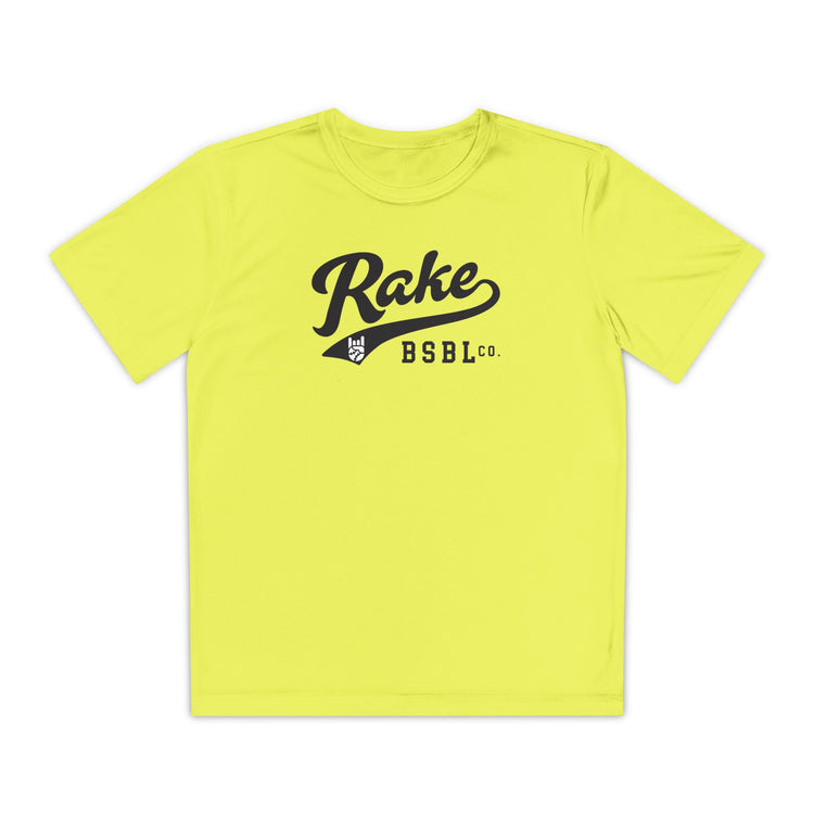 Kids Rake Script Dry Fit Tee - Rake Baseball Company - RAKE BASEBALL | BASEBALL T-SHIRT | BASEBALL CLOTHING | GOOD VIBES ONLY