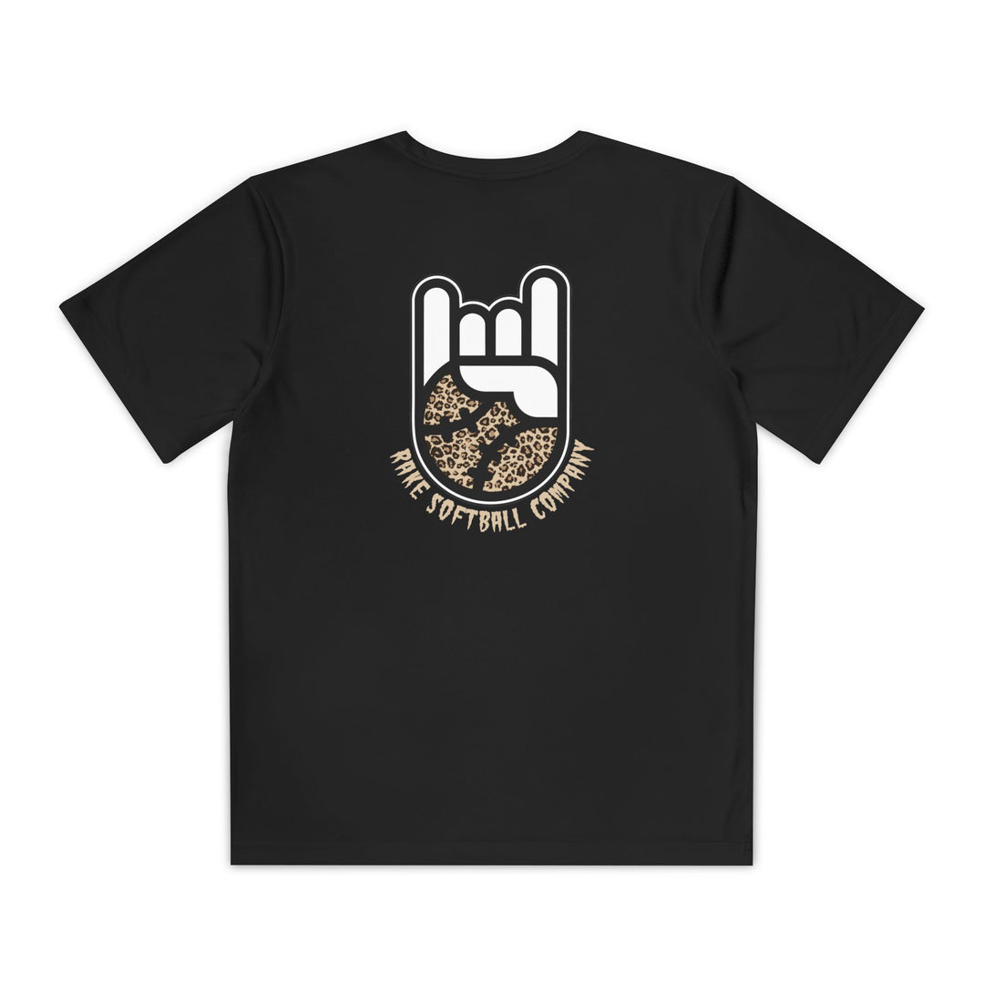 Kids Rake Cheetah Softball Company Dry Fit Tee - Rake Baseball Company - RAKE BASEBALL | BASEBALL T-SHIRT | BASEBALL CLOTHING | GOOD VIBES ONLY