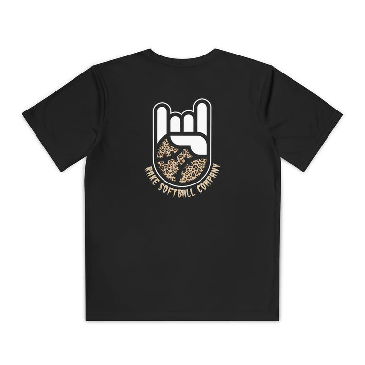 Kids Rake Cheetah Softball Company Dry Fit Tee - Rake Baseball Company - RAKE BASEBALL | BASEBALL T-SHIRT | BASEBALL CLOTHING | GOOD VIBES ONLY