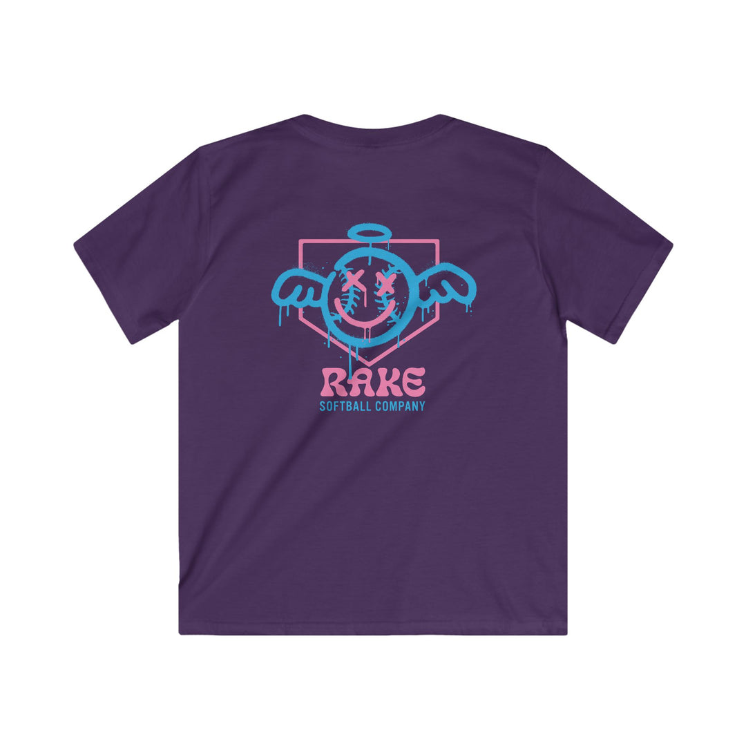 Kids She Angel Drip Softball Tee - Rake Baseball Company - RAKE BASEBALL | BASEBALL T-SHIRT | BASEBALL CLOTHING | GOOD VIBES ONLY