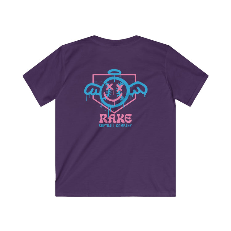 Kids She Angel Drip Softball Tee - Rake Baseball Company - RAKE BASEBALL | BASEBALL T-SHIRT | BASEBALL CLOTHING | GOOD VIBES ONLY