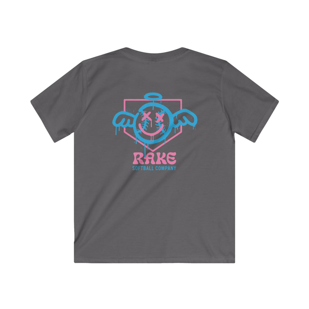 Kids She Angel Drip Softball Tee - Rake Baseball Company - RAKE BASEBALL | BASEBALL T-SHIRT | BASEBALL CLOTHING | GOOD VIBES ONLY