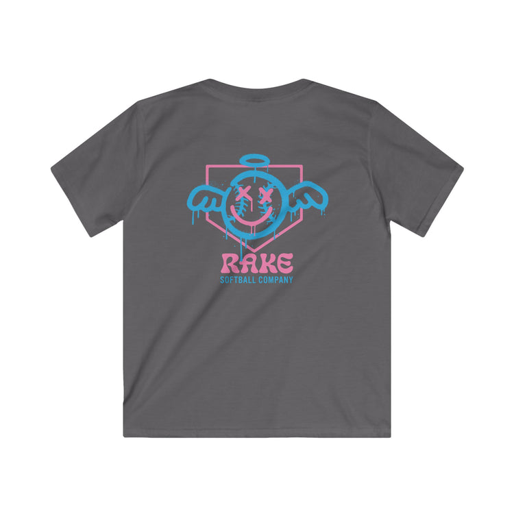 Kids She Angel Drip Softball Tee - Rake Baseball Company - RAKE BASEBALL | BASEBALL T-SHIRT | BASEBALL CLOTHING | GOOD VIBES ONLY