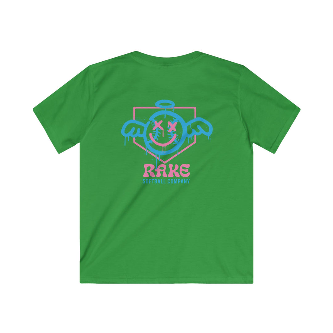 Kids She Angel Drip Softball Tee - Rake Baseball Company - RAKE BASEBALL | BASEBALL T-SHIRT | BASEBALL CLOTHING | GOOD VIBES ONLY