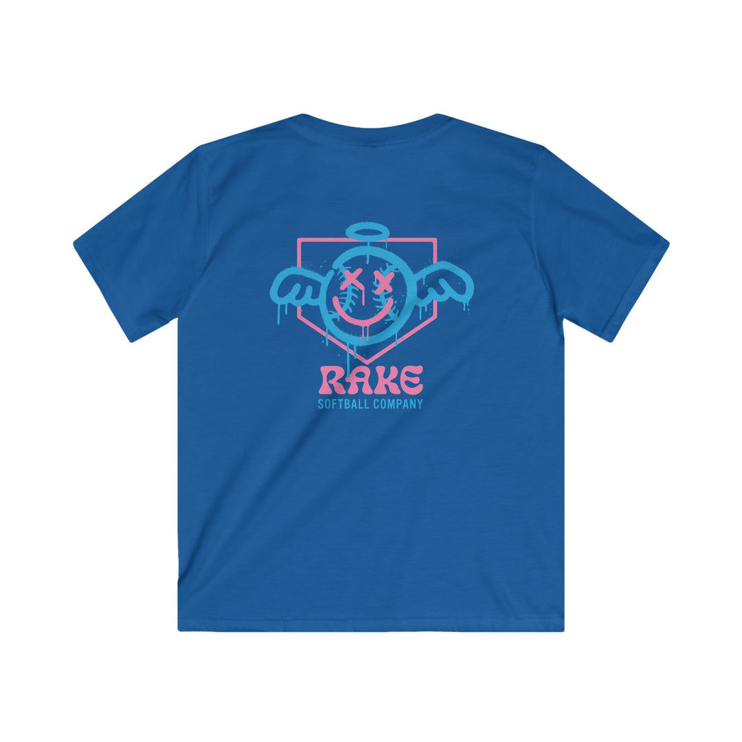 Kids She Angel Drip Softball Tee - Rake Baseball Company - RAKE BASEBALL | BASEBALL T-SHIRT | BASEBALL CLOTHING | GOOD VIBES ONLY