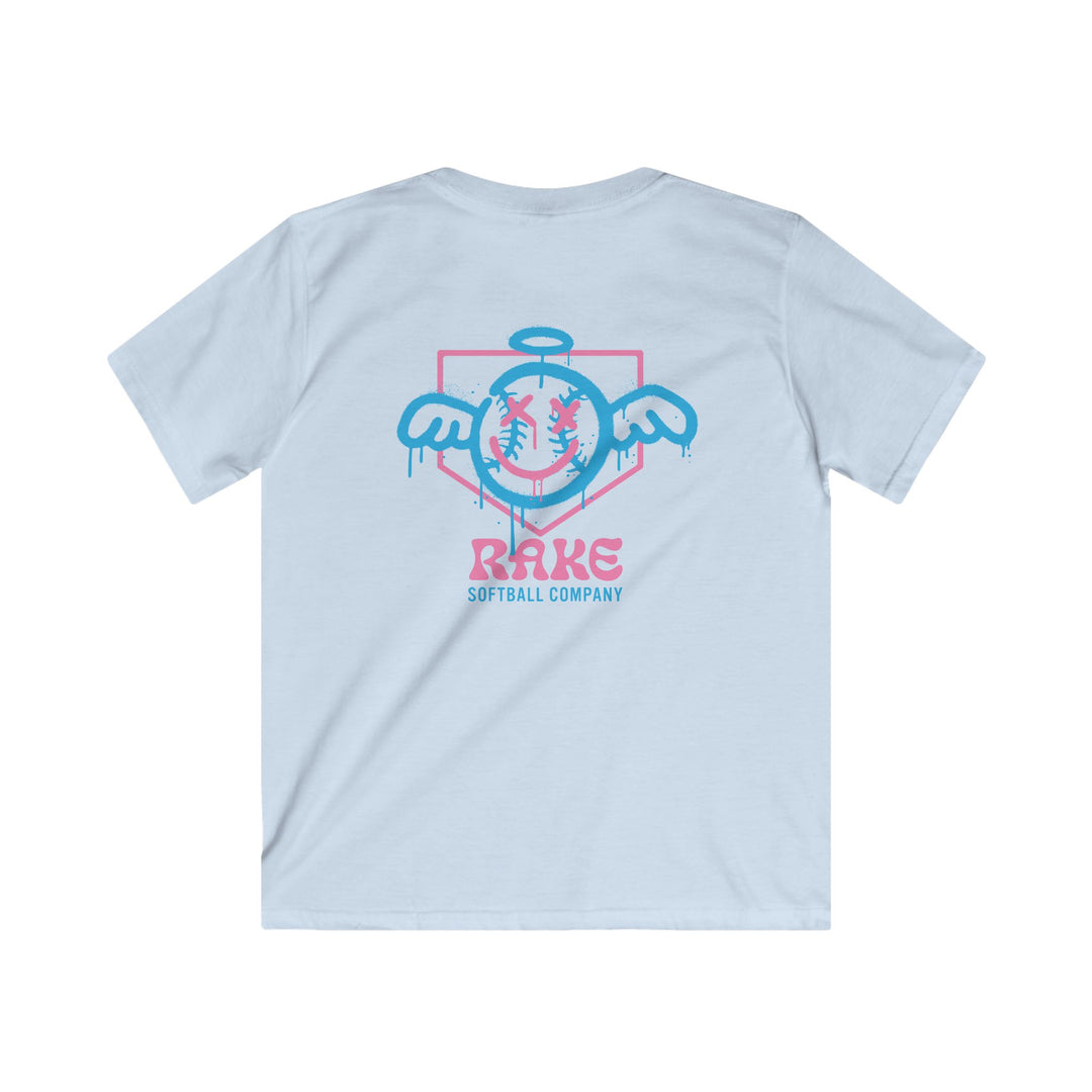 Kids She Angel Drip Softball Tee - Rake Baseball Company - RAKE BASEBALL | BASEBALL T-SHIRT | BASEBALL CLOTHING | GOOD VIBES ONLY