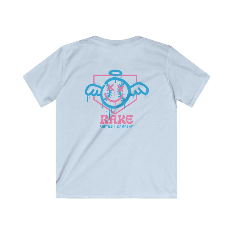 Kids She Angel Drip Softball Tee - Rake Baseball Company - RAKE BASEBALL | BASEBALL T-SHIRT | BASEBALL CLOTHING | GOOD VIBES ONLY