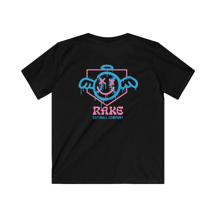 Kids She Angel Drip Softball Tee - Rake Baseball Company - RAKE BASEBALL | BASEBALL T-SHIRT | BASEBALL CLOTHING | GOOD VIBES ONLY