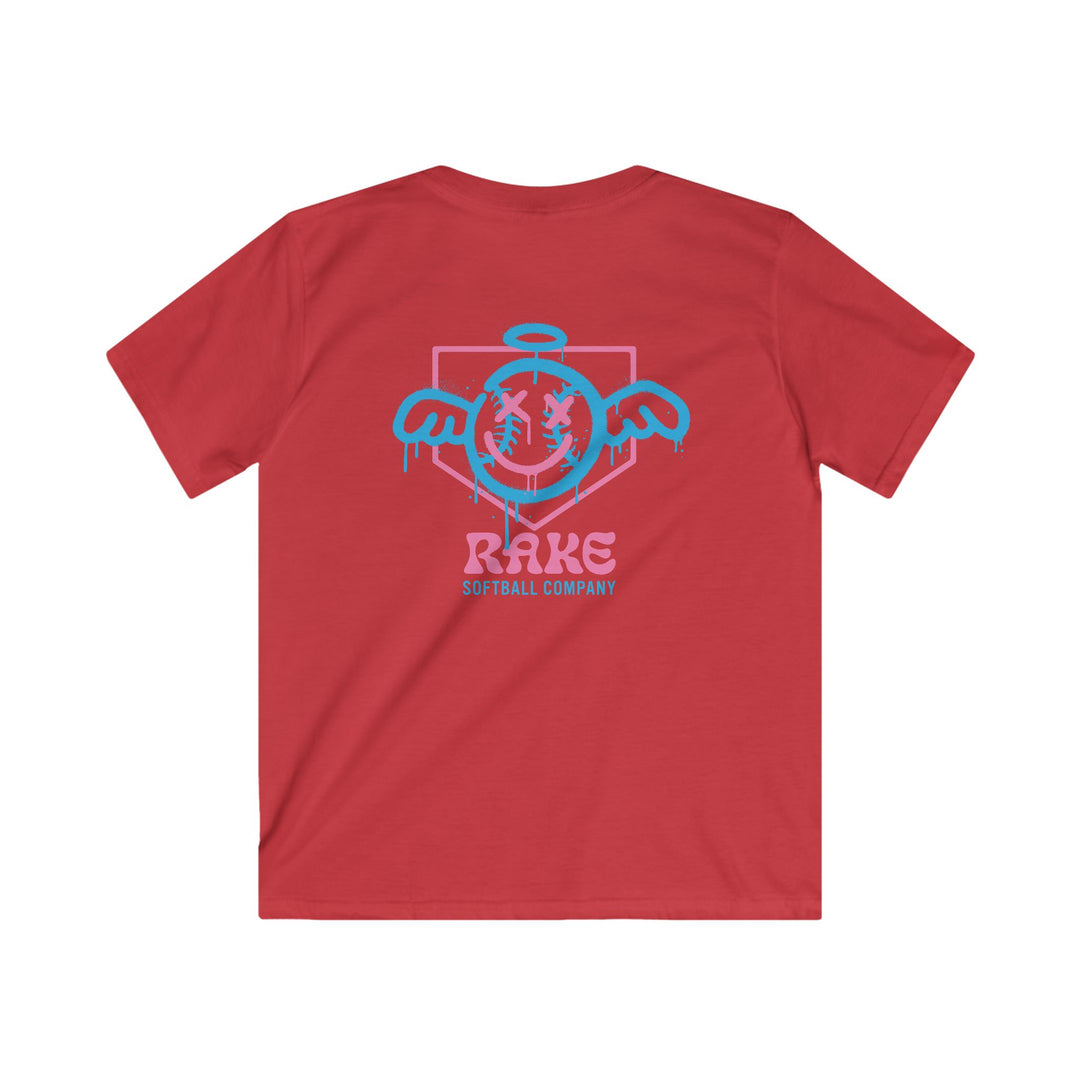Kids She Angel Drip Softball Tee - Rake Baseball Company - RAKE BASEBALL | BASEBALL T-SHIRT | BASEBALL CLOTHING | GOOD VIBES ONLY