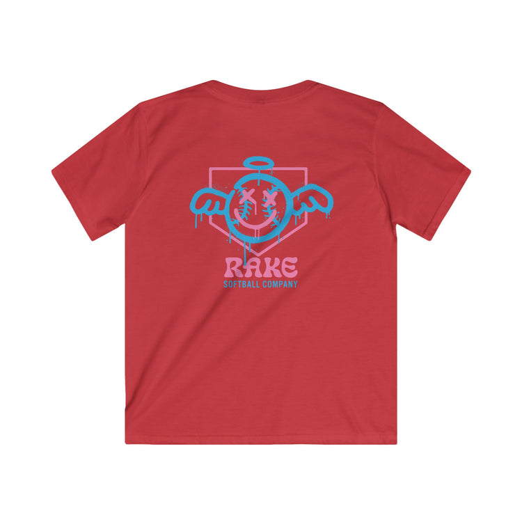 Kids She Angel Drip Softball Tee - Rake Baseball Company - RAKE BASEBALL | BASEBALL T-SHIRT | BASEBALL CLOTHING | GOOD VIBES ONLY
