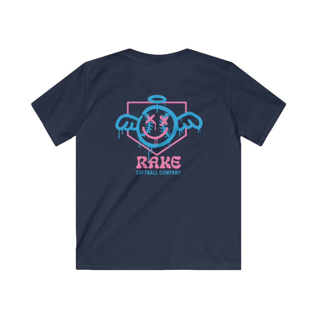 Kids She Angel Drip Softball Tee - Rake Baseball Company - RAKE BASEBALL | BASEBALL T-SHIRT | BASEBALL CLOTHING | GOOD VIBES ONLY