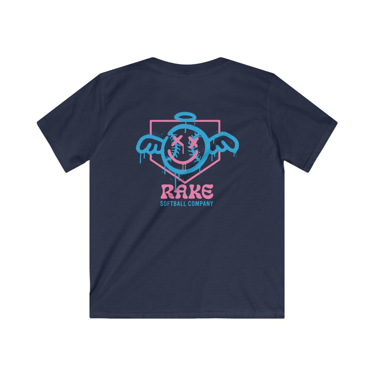 Kids She Angel Drip Softball Tee - Rake Baseball Company - RAKE BASEBALL | BASEBALL T-SHIRT | BASEBALL CLOTHING | GOOD VIBES ONLY