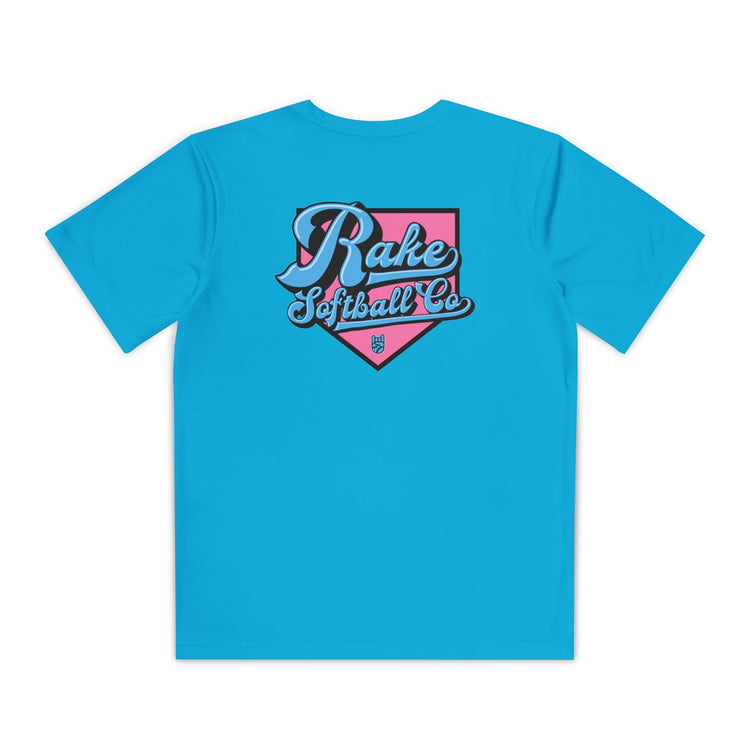 Kids Rake Softball Co. Dry Fit Tee - Rake Baseball Company - RAKE BASEBALL | BASEBALL T-SHIRT | BASEBALL CLOTHING | GOOD VIBES ONLY