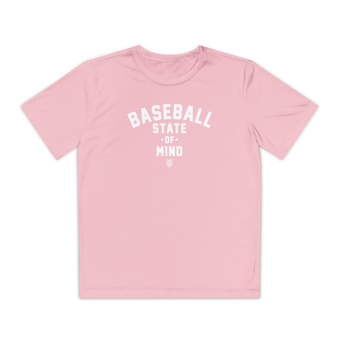 Kids Baseball State Of Mind Dry Fit Tee - Rake Baseball Company - RAKE BASEBALL | BASEBALL T-SHIRT | BASEBALL CLOTHING | GOOD VIBES ONLY