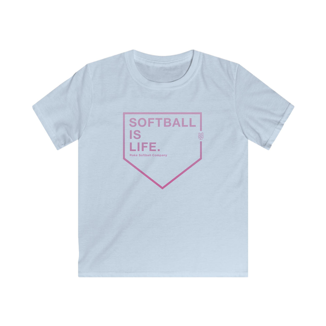 Kids Softball Is Life Tee - Rake Baseball Company - RAKE BASEBALL | BASEBALL T-SHIRT | BASEBALL CLOTHING | GOOD VIBES ONLY