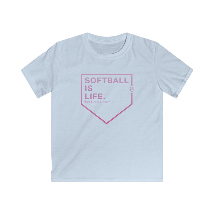 Kids Softball Is Life Tee - Rake Baseball Company - RAKE BASEBALL | BASEBALL T-SHIRT | BASEBALL CLOTHING | GOOD VIBES ONLY
