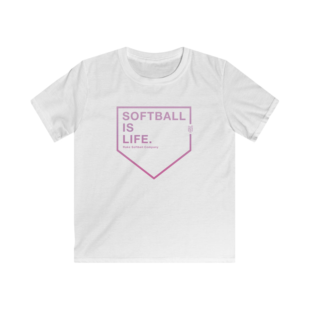 Kids Softball Is Life Tee - Rake Baseball Company - RAKE BASEBALL | BASEBALL T-SHIRT | BASEBALL CLOTHING | GOOD VIBES ONLY
