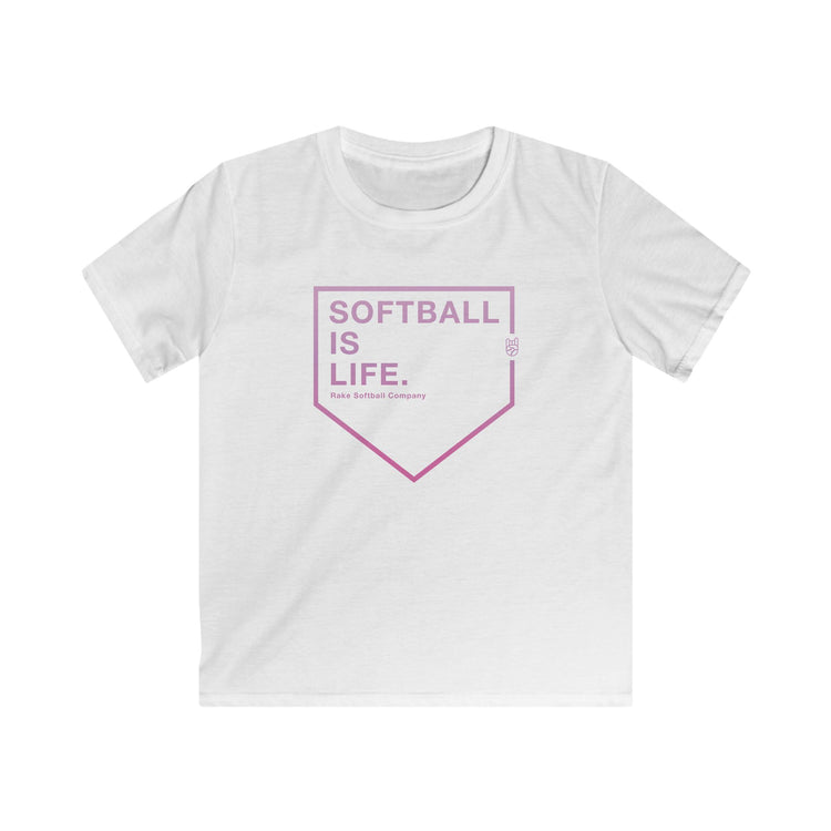 Kids Softball Is Life Tee - Rake Baseball Company - RAKE BASEBALL | BASEBALL T-SHIRT | BASEBALL CLOTHING | GOOD VIBES ONLY