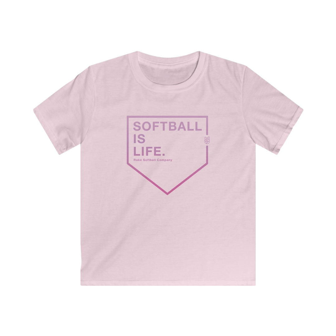 Kids Softball Is Life Tee - Rake Baseball Company - RAKE BASEBALL | BASEBALL T-SHIRT | BASEBALL CLOTHING | GOOD VIBES ONLY