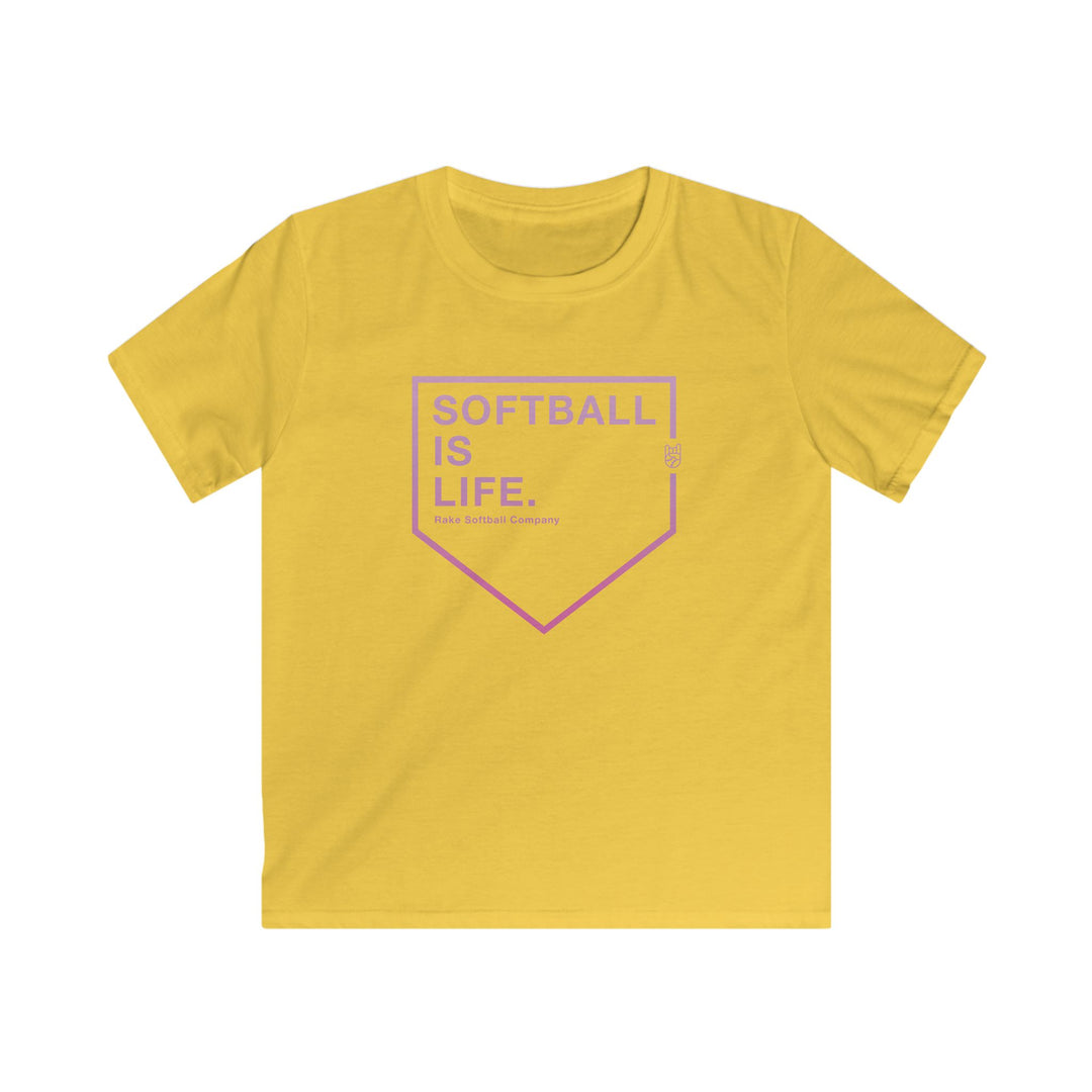 Kids Softball Is Life Tee - Rake Baseball Company - RAKE BASEBALL | BASEBALL T-SHIRT | BASEBALL CLOTHING | GOOD VIBES ONLY