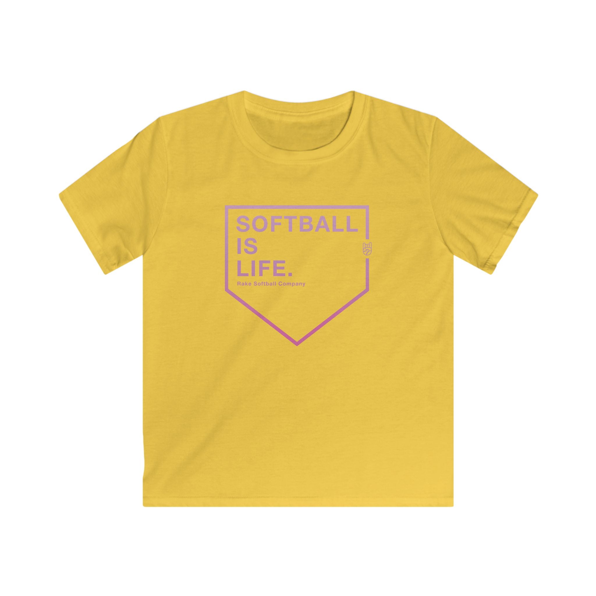 Kids Softball Is Life Tee - Rake Baseball Company - RAKE BASEBALL | BASEBALL T-SHIRT | BASEBALL CLOTHING | GOOD VIBES ONLY