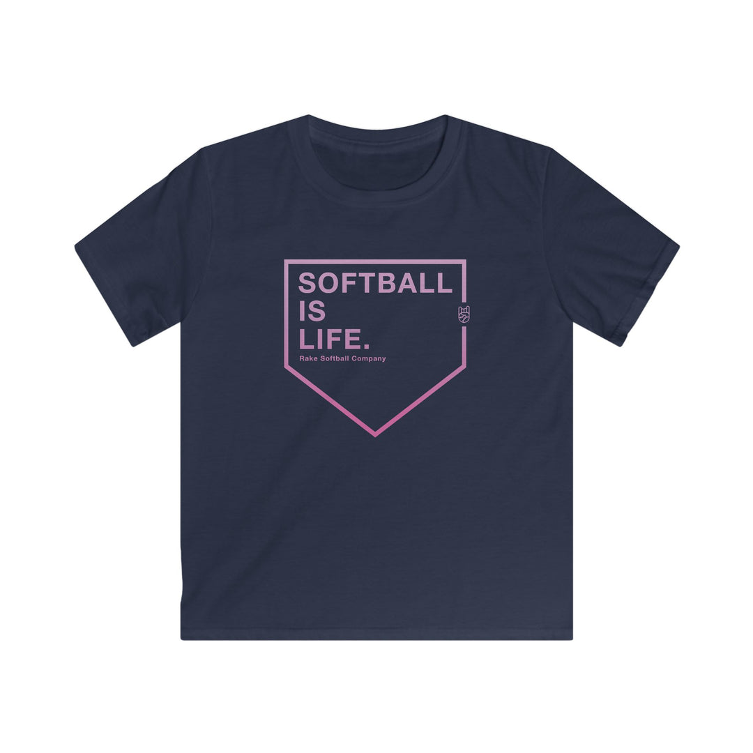 Kids Softball Is Life Tee - Rake Baseball Company - RAKE BASEBALL | BASEBALL T-SHIRT | BASEBALL CLOTHING | GOOD VIBES ONLY