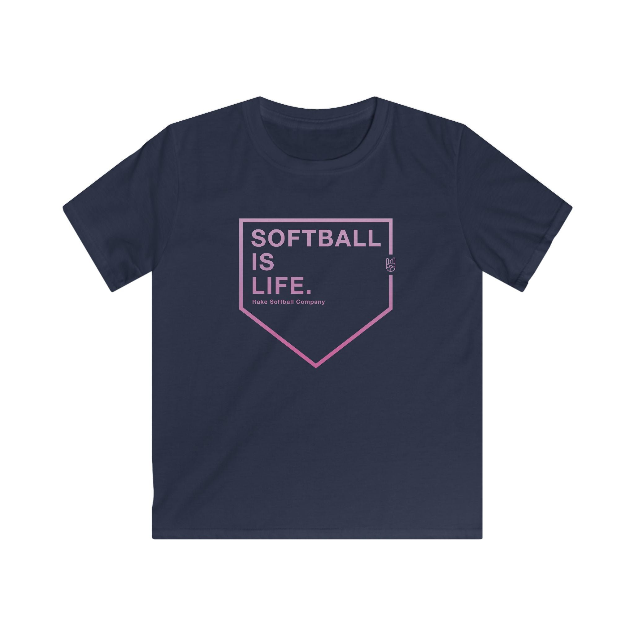 Kids Softball Is Life Tee - Rake Baseball Company - RAKE BASEBALL | BASEBALL T-SHIRT | BASEBALL CLOTHING | GOOD VIBES ONLY