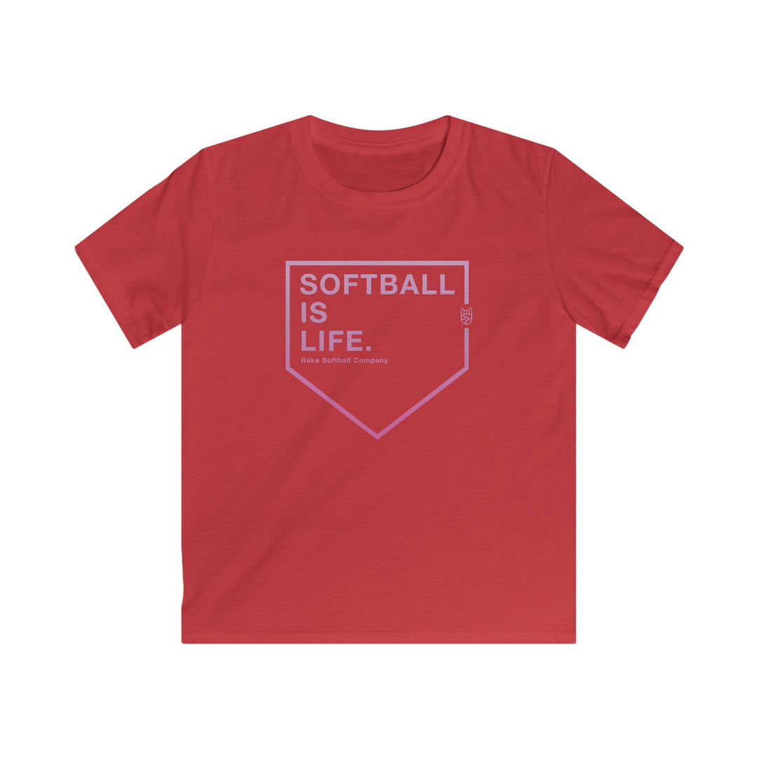 Kids Softball Is Life Tee - Rake Baseball Company - RAKE BASEBALL | BASEBALL T-SHIRT | BASEBALL CLOTHING | GOOD VIBES ONLY