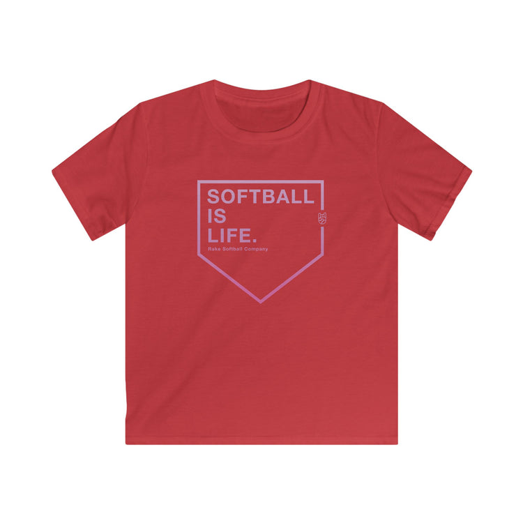 Kids Softball Is Life Tee - Rake Baseball Company - RAKE BASEBALL | BASEBALL T-SHIRT | BASEBALL CLOTHING | GOOD VIBES ONLY