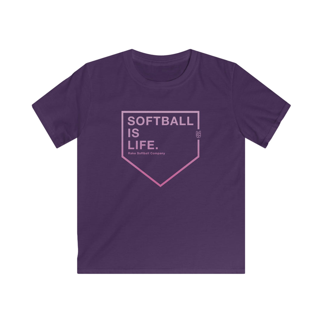 Kids Softball Is Life Tee - Rake Baseball Company - RAKE BASEBALL | BASEBALL T-SHIRT | BASEBALL CLOTHING | GOOD VIBES ONLY