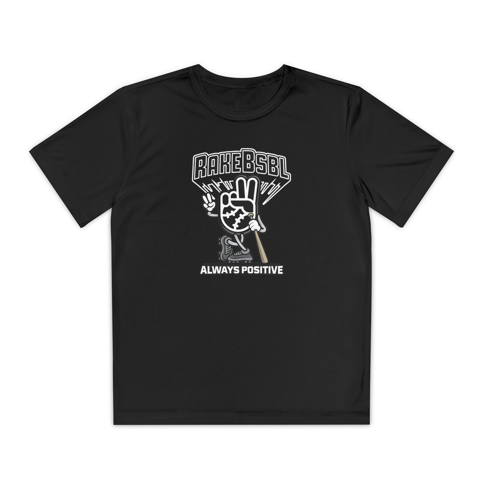 Kids Always Positive Vibes Dry Fit Tee - Rake Baseball Company - RAKE BASEBALL | BASEBALL T-SHIRT | BASEBALL CLOTHING | GOOD VIBES ONLY