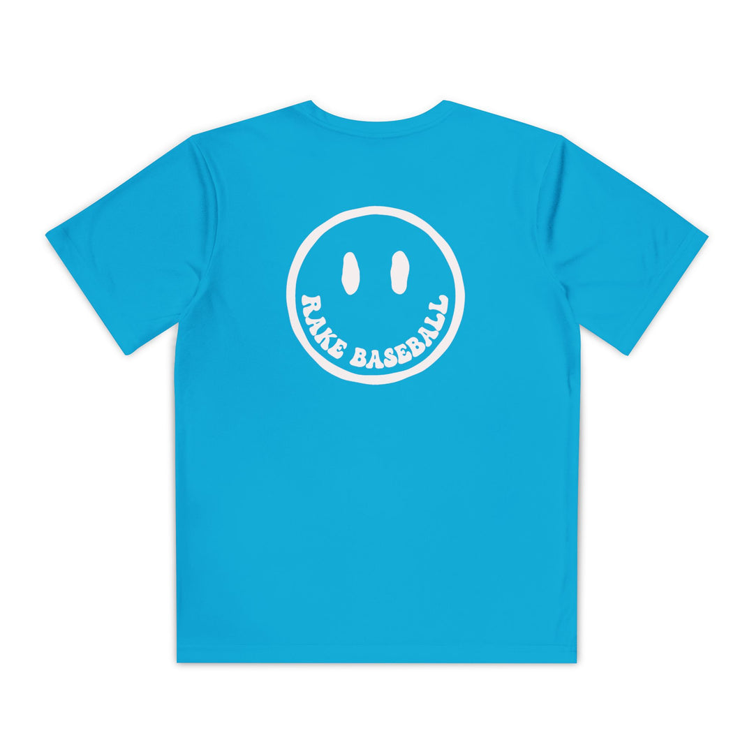 Kids Rake Smile Dry Fit Tee - Rake Baseball Company - RAKE BASEBALL | BASEBALL T-SHIRT | BASEBALL CLOTHING | GOOD VIBES ONLY