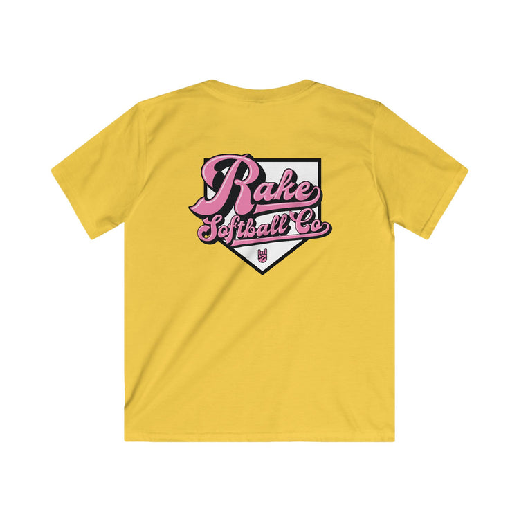 Kids Rake Softball Co. Tee - Rake Baseball Company - RAKE BASEBALL | BASEBALL T-SHIRT | BASEBALL CLOTHING | GOOD VIBES ONLY