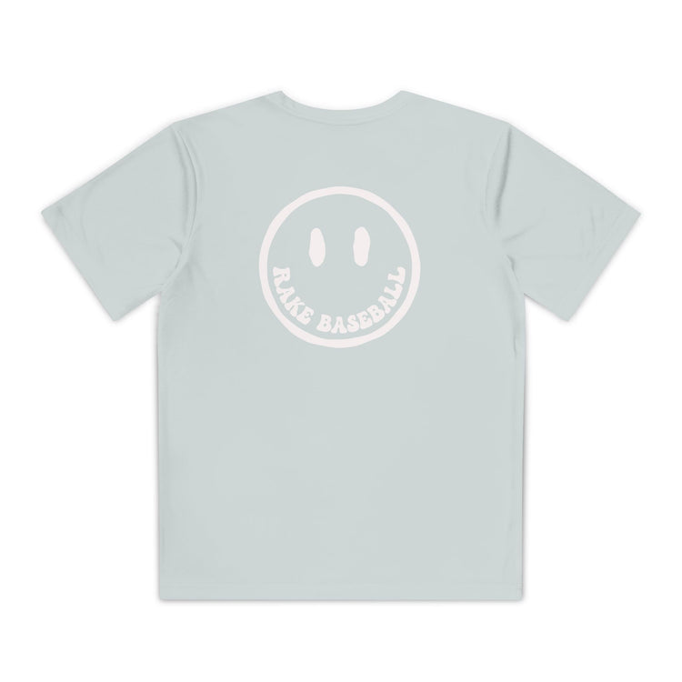 Kids Rake Smile Dry Fit Tee - Rake Baseball Company - RAKE BASEBALL | BASEBALL T-SHIRT | BASEBALL CLOTHING | GOOD VIBES ONLY