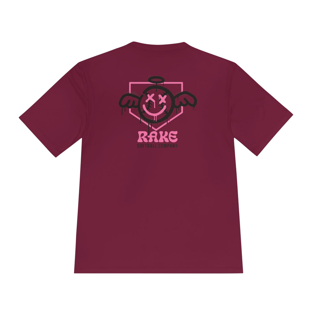 She Angel Drip Softball Dry Fit Tee - Rake Baseball Company - RAKE BASEBALL | BASEBALL T-SHIRT | BASEBALL CLOTHING | GOOD VIBES ONLY