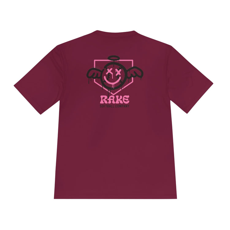 She Angel Drip Softball Dry Fit Tee - Rake Baseball Company - RAKE BASEBALL | BASEBALL T-SHIRT | BASEBALL CLOTHING | GOOD VIBES ONLY