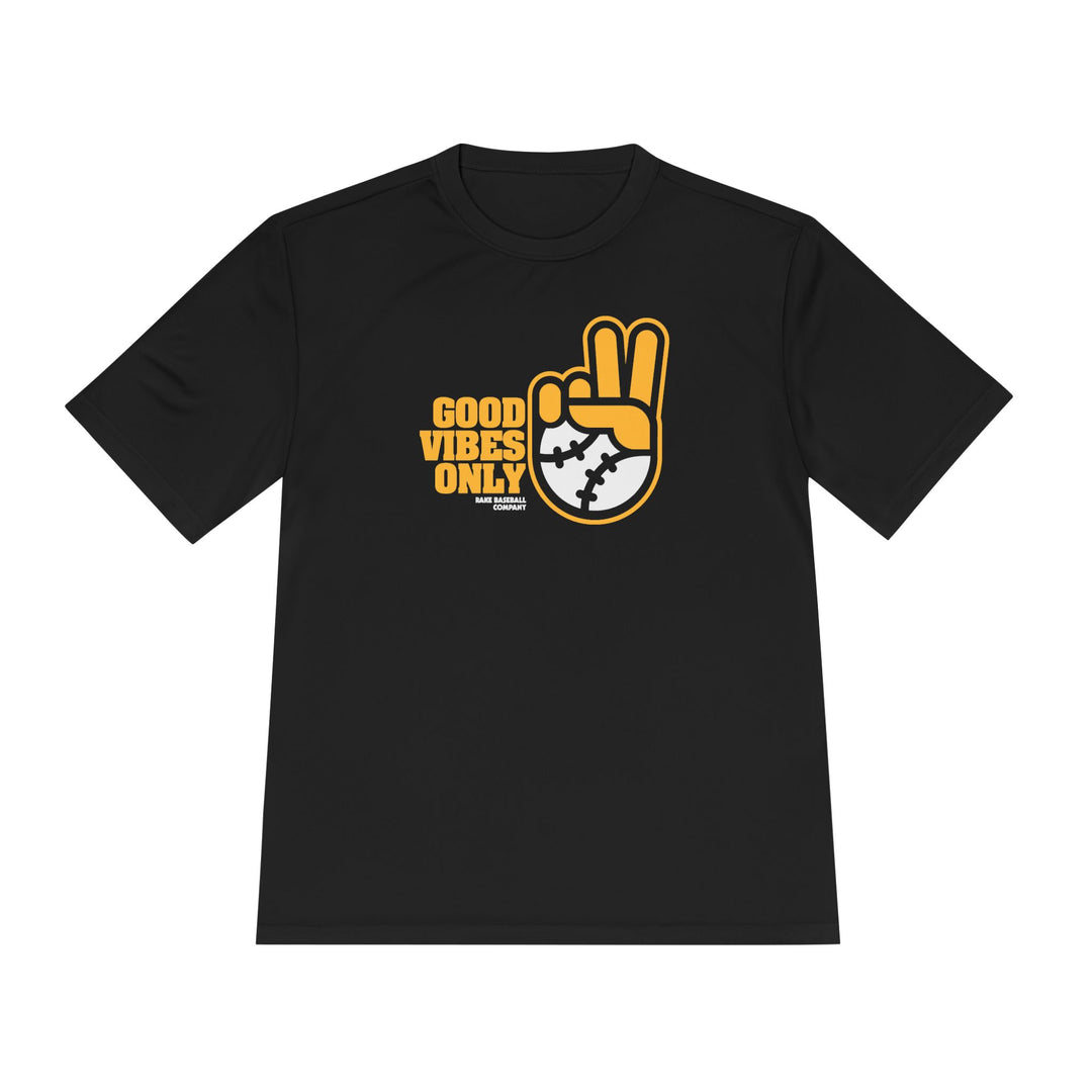 Pittsburgh Inspired GVO Dry Fit Tee - Rake Baseball Company - RAKE BASEBALL | BASEBALL T-SHIRT | BASEBALL CLOTHING | GOOD VIBES ONLY