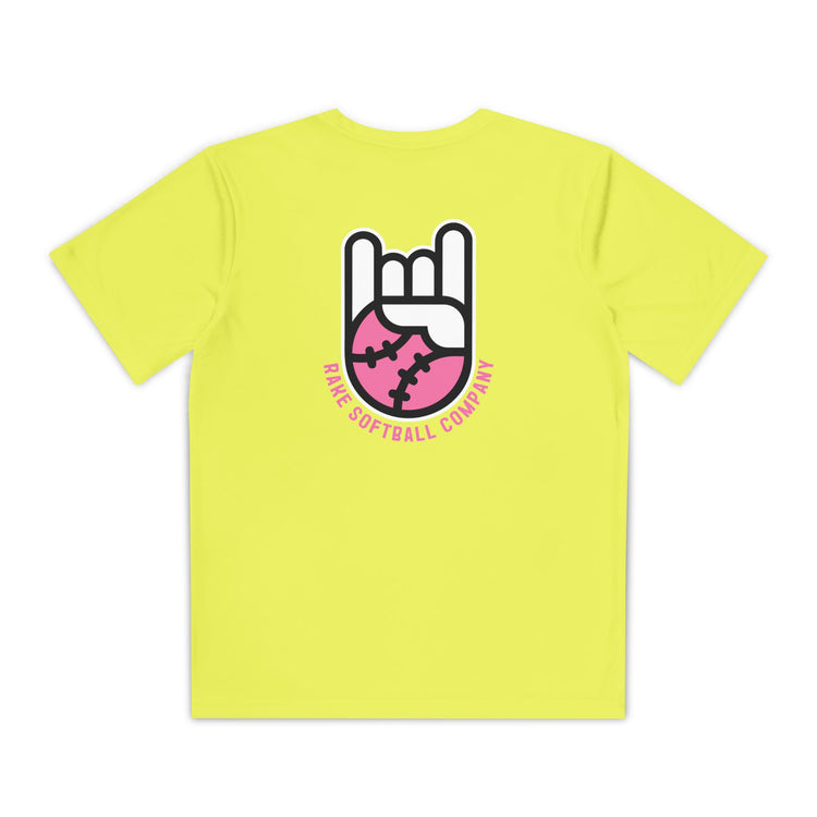 Kids Rake Softball Company Dry Fit Tee - Rake Baseball Company - RAKE BASEBALL | BASEBALL T-SHIRT | BASEBALL CLOTHING | GOOD VIBES ONLY