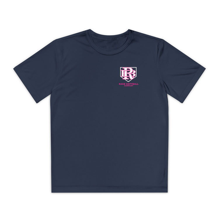 Kids RB Homeplate Softball Dry Fit Tee - Rake Baseball Company - RAKE BASEBALL | BASEBALL T-SHIRT | BASEBALL CLOTHING | GOOD VIBES ONLY