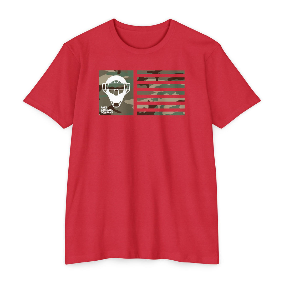 Camo Catcher's Mask Flag Tee