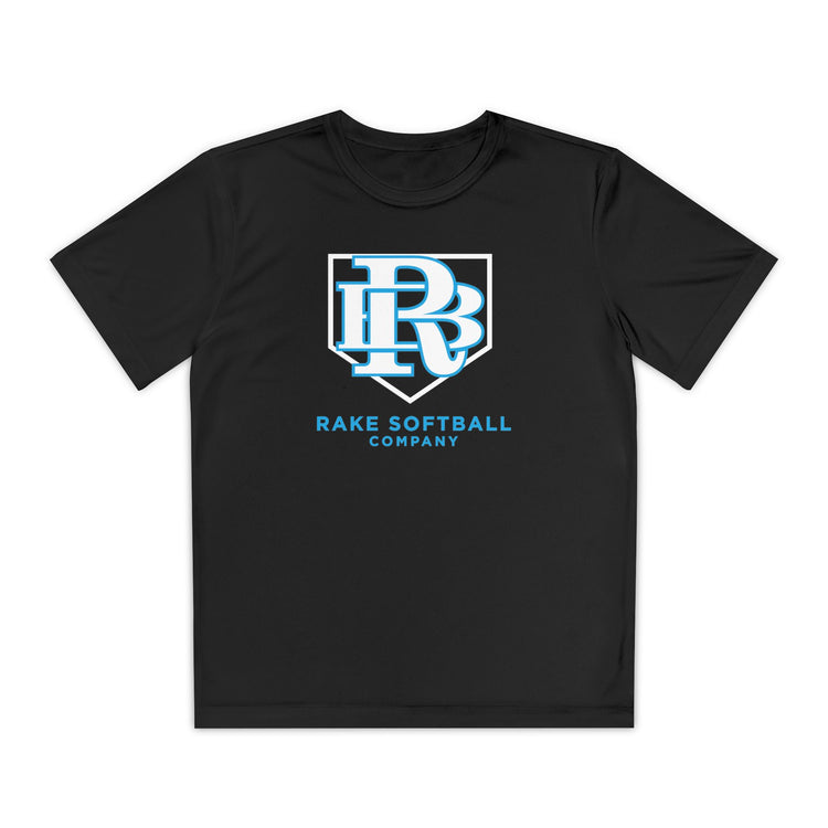 Kids RB Homeplate Softball Dry Fit Tee - Rake Baseball Company - RAKE BASEBALL | BASEBALL T-SHIRT | BASEBALL CLOTHING | GOOD VIBES ONLY