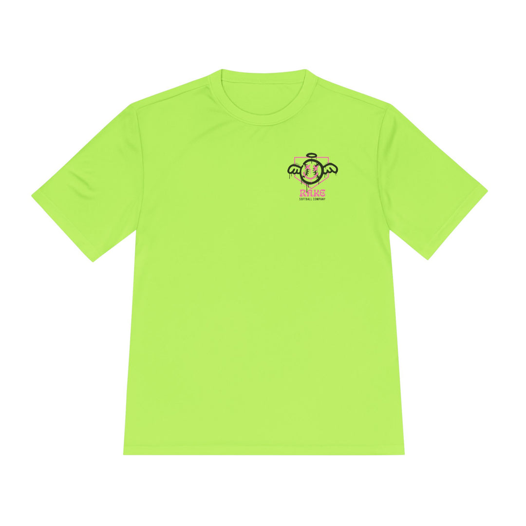 She Angel Drip Softball Dry Fit Tee - Rake Baseball Company - RAKE BASEBALL | BASEBALL T-SHIRT | BASEBALL CLOTHING | GOOD VIBES ONLY