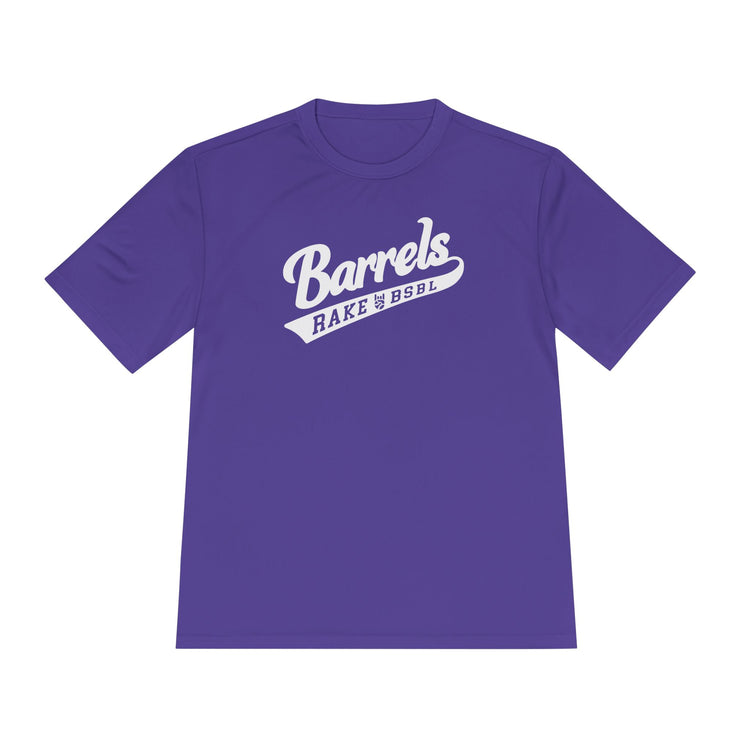 Barrels Dry Fit Tee - Rake Baseball Company - RAKE BASEBALL | BASEBALL T-SHIRT | BASEBALL CLOTHING | GOOD VIBES ONLY